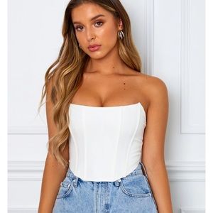 white fox boutique patience white corset top
